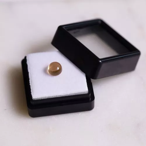 Natural citrine - round cabochon - 6.1 mm - 1.1 cts x1