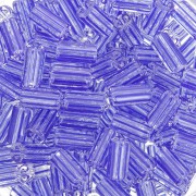 7x3.5mm Striped tube beads - Preciosa Ornela Rola - Crystal transparent Blue x5g|raw }}