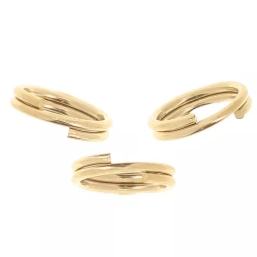 6x0.6mm 304 stainless steel Double rings - Gold x10