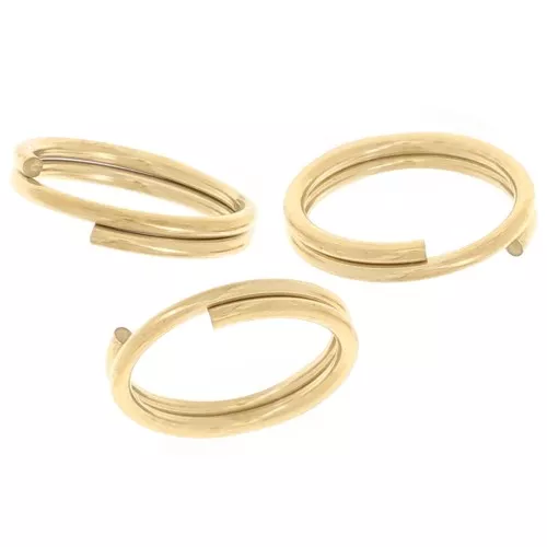 7x0.6mm 304 stainless steel Double rings - Gold x10