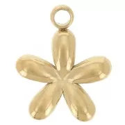8mm 304L stainless steel Flower charm - Gold x1