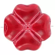 10mm glass clover bead - Red x4