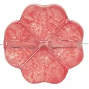 10mm glass clover bead - Coral pink x4