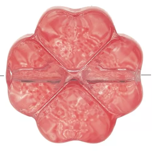 10mm glass clover bead - Coral pink x4