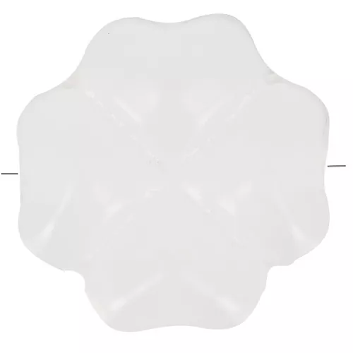 10mm glass clover bead - White x4