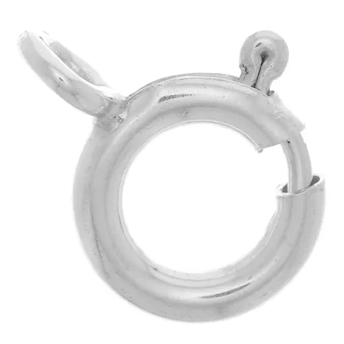 8mm 925 Sterling Silver Spring clasp with closed ring x1