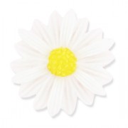 Resin cabochon daisy 26 mm white