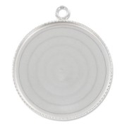 925 Sterling Silver Pendant cabochon setting 25mm|raw }}