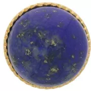 Serrated round setting for 10mm cabochon - Fine Gold Plated x1