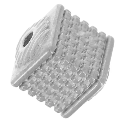 8mm 316L stainless steel Textured cube bead x1