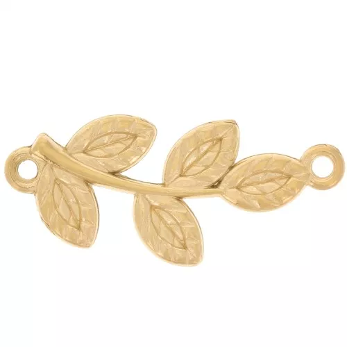 28x12mm 304L stainless steel 2 rings leaf spacers - Gold x4