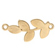 28x12mm 304L stainless steel 2 rings leaf spacers - Gold x4
