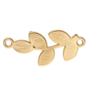 28x12mm 304L stainless steel 2 rings leaf spacers - Gold x4