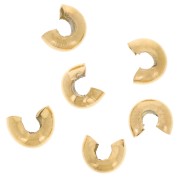 4 mm Crimp beads - 304L Stainless Steel, Gold-Plated x10