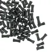 13x5mm Opaque acrylic bamboo tube beads - Black x15