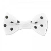Grosgrain Knot 26mm White Polka dot Black|raw }}