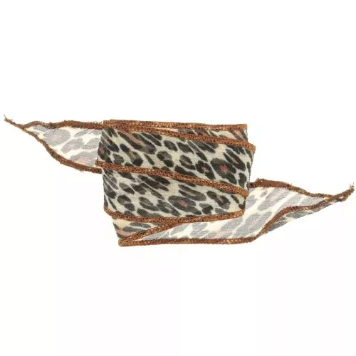 25mm Silk ribbon - Leopard x85cm
