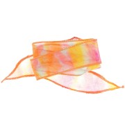 25mm Silk ribbon - Tie and dye - Orange - Pink - Blue x85cm|raw }}
