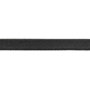 6mm Double-sided reconstituted leather lace - Metallic Black x50cm|raw }}