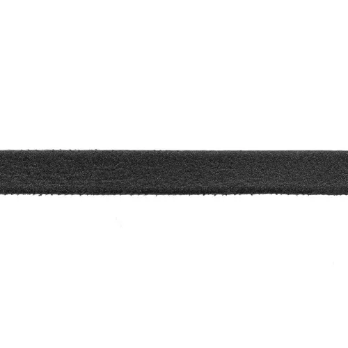 6mm Double-sided reconstituted leather lace - Metallic Black x50cm