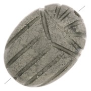 16x12mm Oval engraved scarab bead in gemstone - Pyrite x1|raw }}