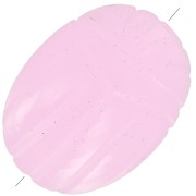 16x12mm Oval engraved scarab bead in dyed gemstone - Pink Chalcedony x1