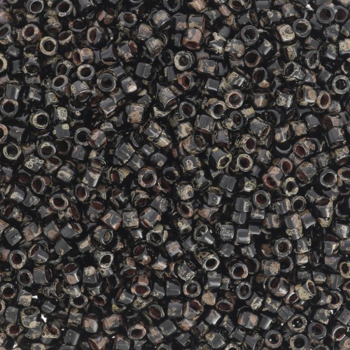 Miyuki Delica 11/0 DB2261 - Opaque Black Picasso x 100 g