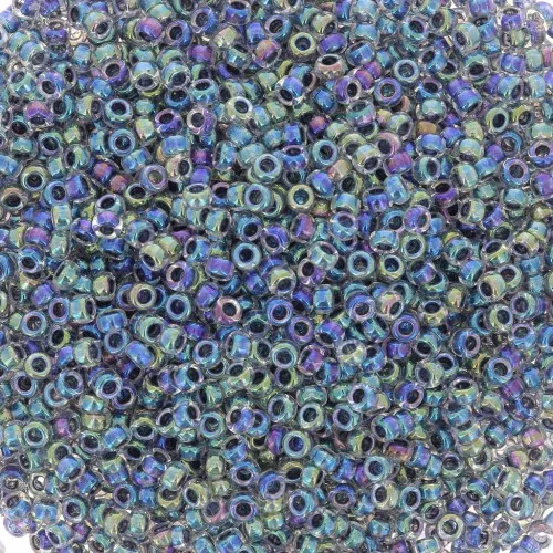 Miyuki seed beads 15/0 283 - Crystal AB Black Lined x8g