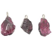925 Sterling silver Rough stone pendant - January birthstone - Garnet x1