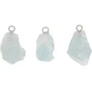 925 Sterling silver Rough stone pendant - Mars birthstone - Aquamarine x1