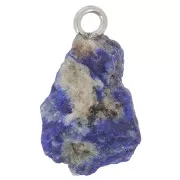 925 Sterling silver Rough stone pendant - Avril birthstone - Lapis Lazuli x1