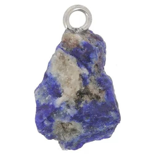 925 Sterling silver Rough stone pendant - Avril birthstone - Lapis Lazuli x1