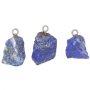 925 Sterling silver Rough stone pendant - Avril birthstone - Lapis Lazuli x1