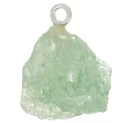 925 Sterling silver Rough stone pendant - Mai birthstone - Aventurine x1