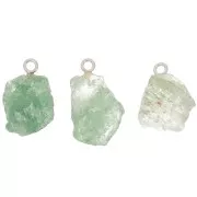 925 Sterling silver Rough stone pendant - Mai birthstone - Aventurine x1