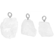 925 Sterling silver Rough stone pendant - birthstone June - Moonstone x1