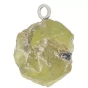925 Sterling silver Rough stone pendant - August birthstone - Peridot x1