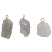 925 Sterling silver Rough stone pendant - September birthstone - Labradorite x1