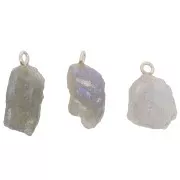 925 Sterling silver Rough stone pendant - September birthstone - Labradorite x1