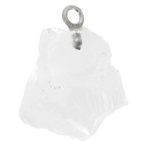 925 Sterling silver Pendant birthstone October - Rock crystal x1