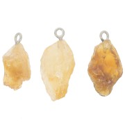 925 Sterling silver Rough stone pendant - November birthstone - Citrine x1