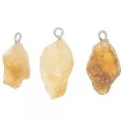 925 Sterling silver Rough stone pendant - November birthstone - Citrine x1