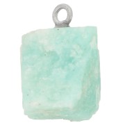 925 Sterling silver Rough stone pendant - December birthstone - Amazonite x1|raw }}