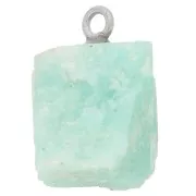 925 Sterling silver Rough stone pendant - December birthstone - Amazonite x1