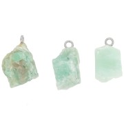 925 Sterling silver Rough stone pendant - December birthstone - Amazonite x1