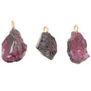 Rough stone pendant - January birthstone - Fine gold - Garnet x1