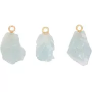 Rough stone pendant - Mars birthstone - Fine gold - Aquamarine x1