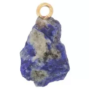 Rough stone pendant - Avril birthstone - Fine gold - Lapis Lazuli x1