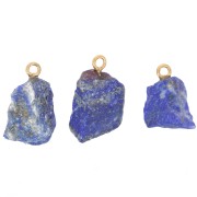 Rough stone pendant - Avril birthstone - Fine gold - Lapis Lazuli x1