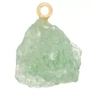Rough stone pendant - Mai birthstone - Fine gold - Aventurine x1